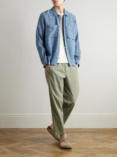 Folk Textured Cotton T-Shirt - Men | Thumbnail 2
