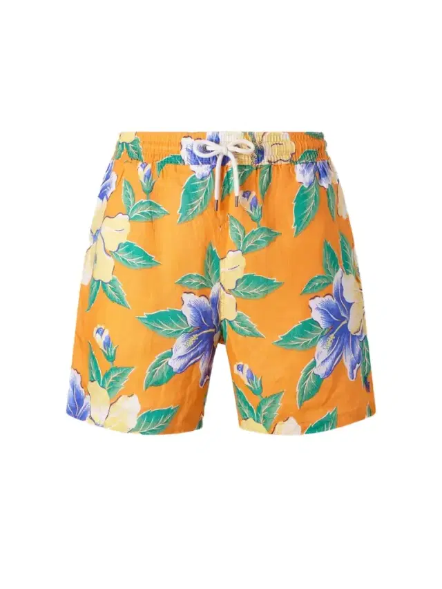 Polo Ralph Lauren Straight-Leg Mid-Length Printed Linen Swim Shorts - Men