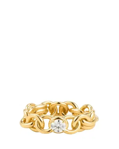 Spinelli Kilcollin Large Fused Serpens Ring with 5mm White Diamond | Thumbnail 1 Spinelli Kilcollin Large Fused Serpens Ring with 5mm White Diamond | Thumbnail 1