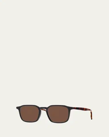 BARTON PERREIRA Men's Raymond Keyhole-Bridge Acetate Rectangle Sunglasses | Thumbnail 2