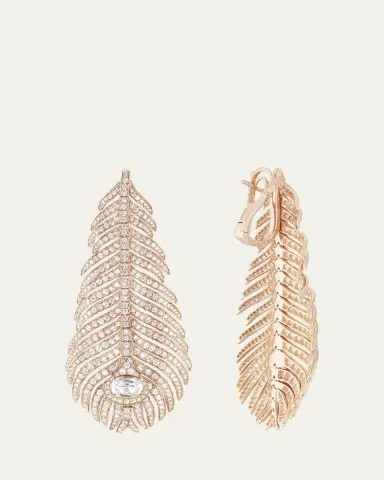 Boucheron Plume de Paon Diamond Pendant Earrings in Pink Gold | Thumbnail 3