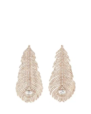 Boucheron Plume de Paon Diamond Pendant Earrings in Pink Gold | Thumbnail 1