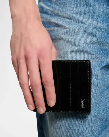 Saint Laurent Men's Tiny Cassandre Bi-Fold Wallet | Thumbnail 5 Saint Laurent Men's Tiny Cassandre Bi-Fold Wallet | Thumbnail 5