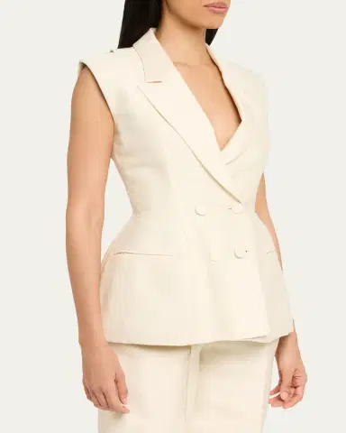 Prabal Gurung Sculpted Double-Breasted Vest | Thumbnail 4 Prabal Gurung Sculpted Double-Breasted Vest | Thumbnail 4