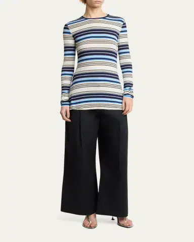 Proenza Schouler White Label Mae Top In Striped Jersey | Thumbnail 2