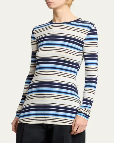 Proenza Schouler White Label Mae Top In Striped Jersey | Thumbnail 4