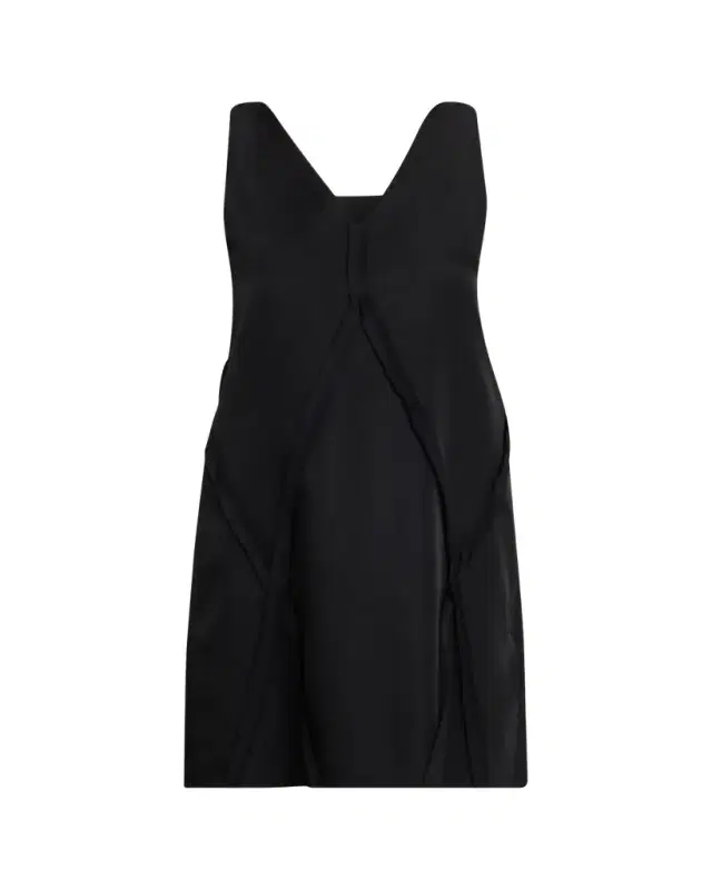 Seamed Sleeveless V-Neck Mini Dress