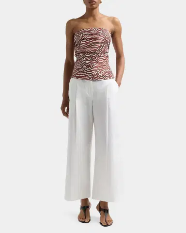 Proenza Schouler White Label Maisy Strapless Ruched Top in Poplin | Thumbnail 2 Proenza Schouler White Label Maisy Strapless Ruched Top in Poplin | Thumbnail 2
