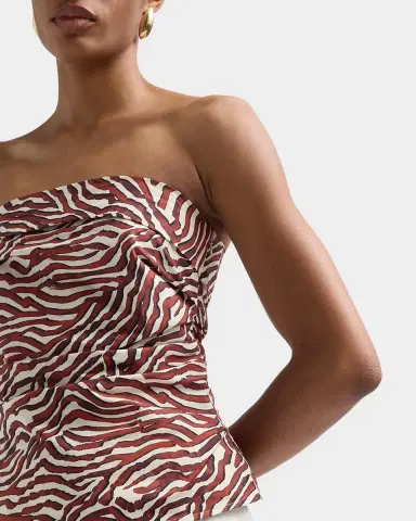 Proenza Schouler White Label Maisy Strapless Ruched Top in Poplin | Thumbnail 5 Proenza Schouler White Label Maisy Strapless Ruched Top in Poplin | Thumbnail 5