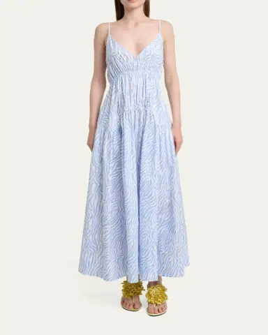 Proenza Schouler White Label Michelyn Shirred Empire-Waist Sleeveless Maxi Dress | Thumbnail 2