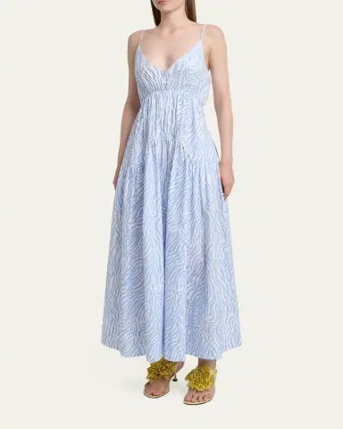 Proenza Schouler White Label Michelyn Shirred Empire-Waist Sleeveless Maxi Dress | Thumbnail 4