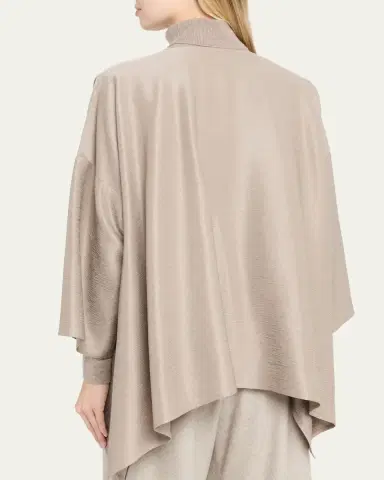 Eskandar Midweight Silk Plissé DPS Jacket Coat - Mid Plus Length | Thumbnail 3 Eskandar Midweight Silk Plissé DPS Jacket Coat - Mid Plus Length | Thumbnail 3