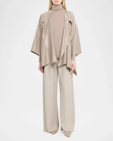 Eskandar Midweight Silk Plissé DPS Jacket Coat - Mid Plus Length | Thumbnail 6 Eskandar Midweight Silk Plissé DPS Jacket Coat - Mid Plus Length | Thumbnail 6