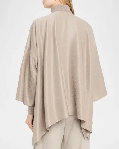 Eskandar Midweight Silk Plissé DPS Jacket Coat - Mid Plus Length | Thumbnail 7 Eskandar Midweight Silk Plissé DPS Jacket Coat - Mid Plus Length | Thumbnail 7