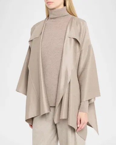 Eskandar Midweight Silk Plissé DPS Jacket Coat - Mid Plus Length | Thumbnail 8 Eskandar Midweight Silk Plissé DPS Jacket Coat - Mid Plus Length | Thumbnail 8