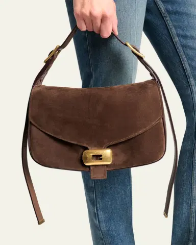 Balenciaga Clicca Medium Suede Shoulder Bag | Thumbnail 2 Balenciaga Clicca Medium Suede Shoulder Bag | Thumbnail 2