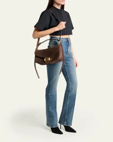 Balenciaga Clicca Medium Suede Shoulder Bag | Thumbnail 5 Balenciaga Clicca Medium Suede Shoulder Bag | Thumbnail 5