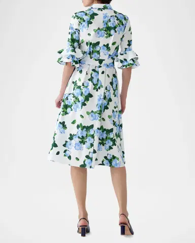 Carolina Herrera Tiered Ruffle Sleeve Belted Midi Shirtdress | Thumbnail 6 Carolina Herrera Tiered Ruffle Sleeve Belted Midi Shirtdress | Thumbnail 6
