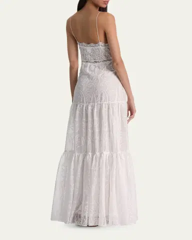 Alice + Olivia Nicky Lace Tiered Maxi Dress | Thumbnail 3 Alice + Olivia Nicky Lace Tiered Maxi Dress | Thumbnail 3