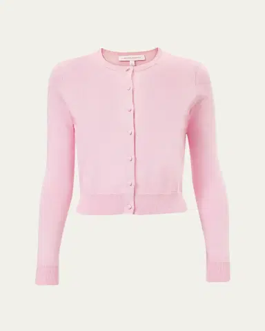 Carolina Herrera Silk-Cotton Crewneck Cardigan | Thumbnail 5