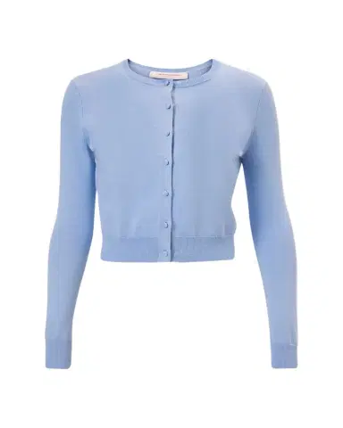 Carolina Herrera Silk-Cotton Crewneck Cardigan | Thumbnail 1
