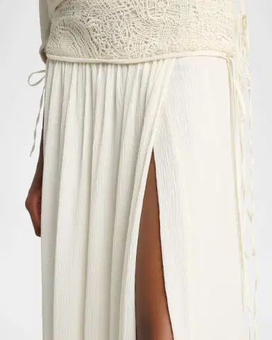 Isabel Marant Nilma Guipure Lace Crinkle Silk Midi Balloon Skirt | Thumbnail 9