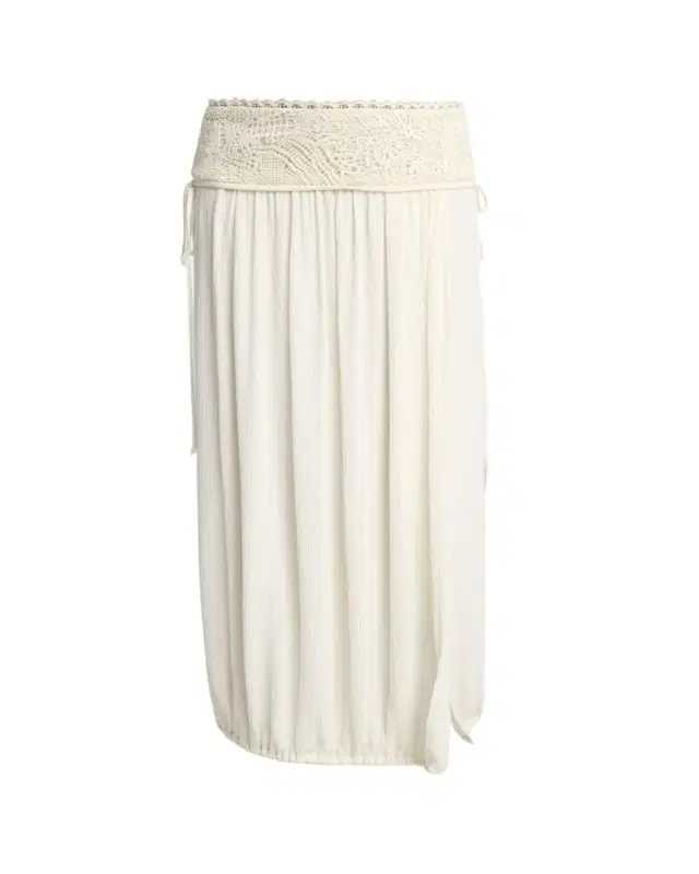Isabel Marant Nilma Guipure Lace Crinkle Silk Midi Balloon Skirt