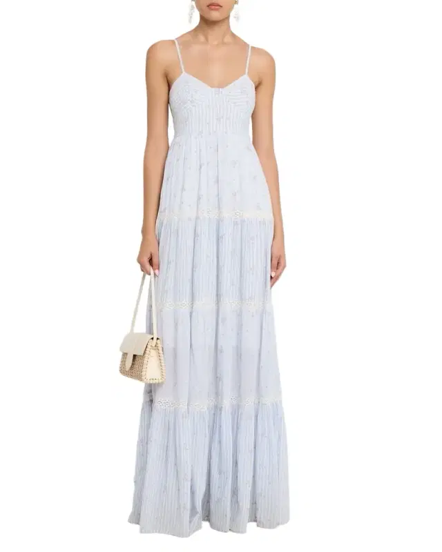LoveShackFancy Story Floral Cotton Maxi Dress