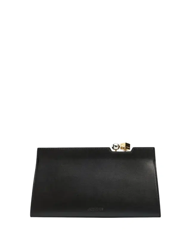 Le Salon Rond Carre Leather Clutch Bag