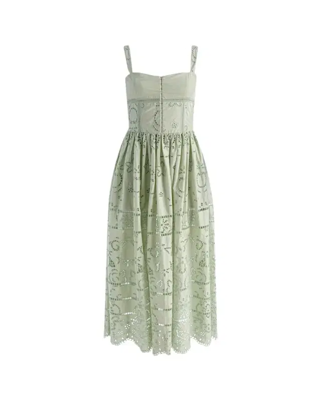 ALICE + OLIVIA Anya Embroidered Maxi Dress