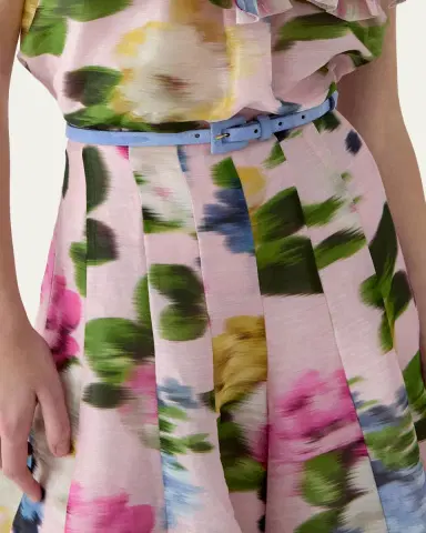 Carolina Herrera Iris Floral Silk-Linen Faille Wide-Leg Skirt Pants | Thumbnail 4 Carolina Herrera Iris Floral Silk-Linen Faille Wide-Leg Skirt Pants | Thumbnail 4
