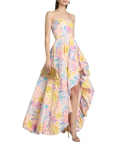 As It May Ava Floral Faille High-Low Gown | Thumbnail 1 As It May Ava Floral Faille High-Low Gown | Thumbnail 1