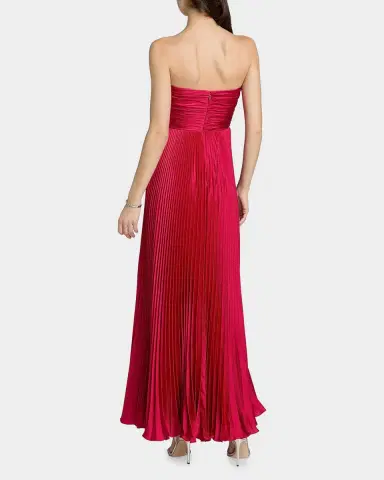 As It May Elia Satin Plissé Gown | Thumbnail 3