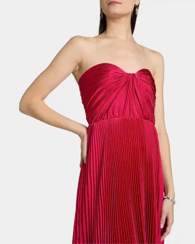 As It May Elia Satin Plissé Gown | Thumbnail 5