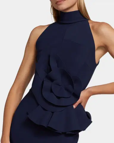 Chiara Boni La Petite Robe Hebana Halter Rosette Gown | Thumbnail 5 Chiara Boni La Petite Robe Hebana Halter Rosette Gown | Thumbnail 5