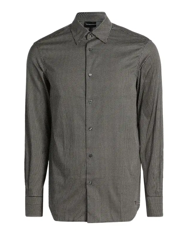 Emporio Armani Birdseye Cotton Satin Sport Shirt