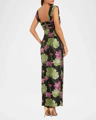 Mac Duggal Ieena One Brocade Column Dress | Thumbnail 3