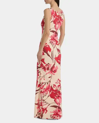 Chiara Boni La Petite Robe Lijia Floral Sleeveless Column Gown | Thumbnail 3 Chiara Boni La Petite Robe Lijia Floral Sleeveless Column Gown | Thumbnail 3
