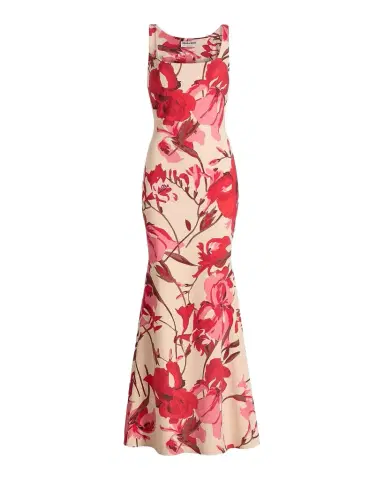 Chiara Boni La Petite Robe Lijia Floral Sleeveless Column Gown | Thumbnail 1 Chiara Boni La Petite Robe Lijia Floral Sleeveless Column Gown | Thumbnail 1