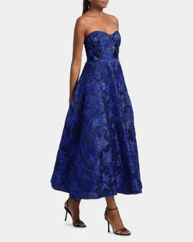 As It May Livia Floral Jacquard Midi-Dress | Thumbnail 7