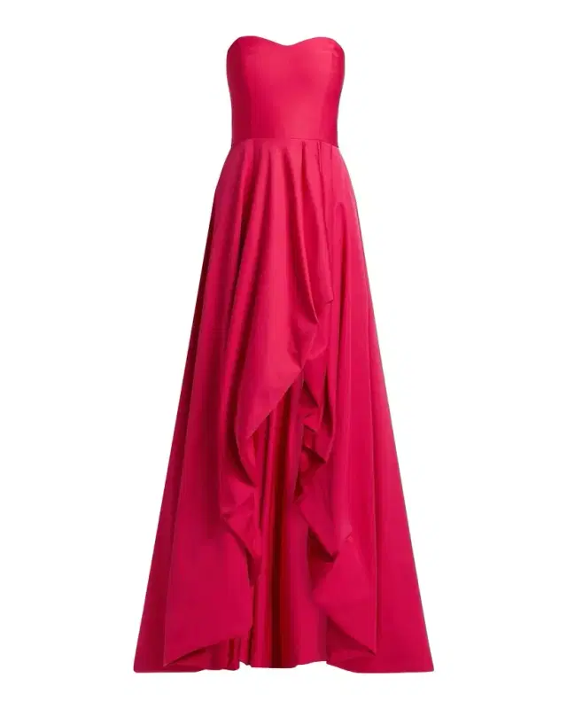 As It May Leela Faille Fit-And-Flare Gown