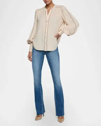 L'AGENCE Kiera Ladder-Trim Blouse | Thumbnail 2 L'AGENCE Kiera Ladder-Trim Blouse | Thumbnail 2