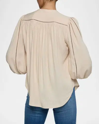 L'AGENCE Kiera Ladder-Trim Blouse | Thumbnail 3 L'AGENCE Kiera Ladder-Trim Blouse | Thumbnail 3