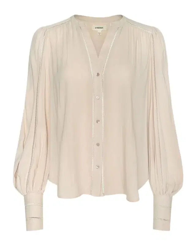 L 'Agence Kiera Ladder-Trim Blouse