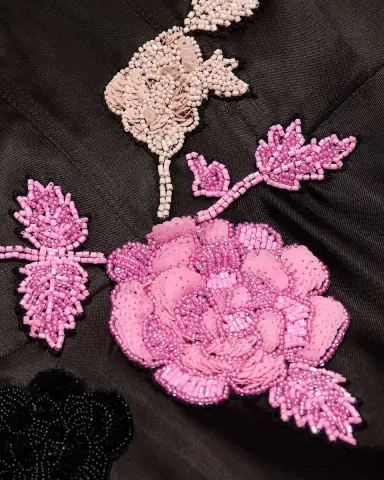 As It May Satin Embroidered Floral Cocktail Dress | Thumbnail 6 As It May Satin Embroidered Floral Cocktail Dress | Thumbnail 6
