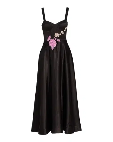 As It May Satin Embroidered Floral Cocktail Dress | Thumbnail 1 As It May Satin Embroidered Floral Cocktail Dress | Thumbnail 1