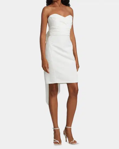 Amsale Strapless Silk Faille Bow Dress | Thumbnail 3 Amsale Strapless Silk Faille Bow Dress | Thumbnail 3