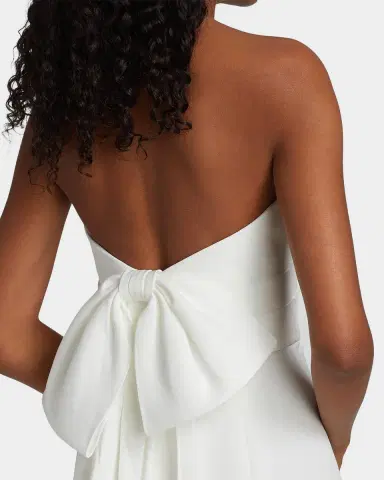 Amsale Strapless Silk Faille Bow Dress | Thumbnail 4 Amsale Strapless Silk Faille Bow Dress | Thumbnail 4