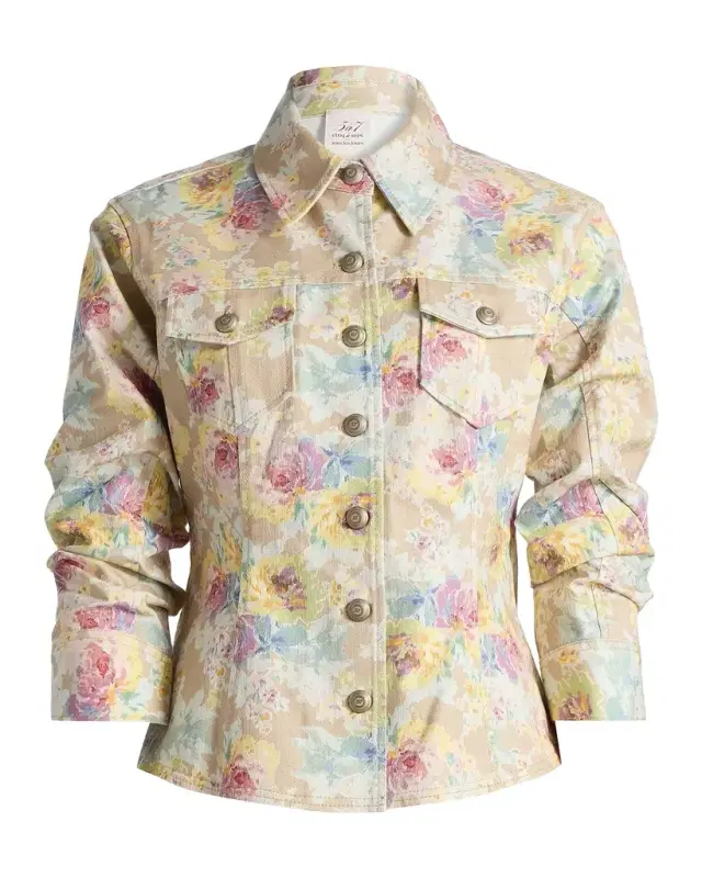 Ikat Bouquet Canyon Floral Denim Jacket
