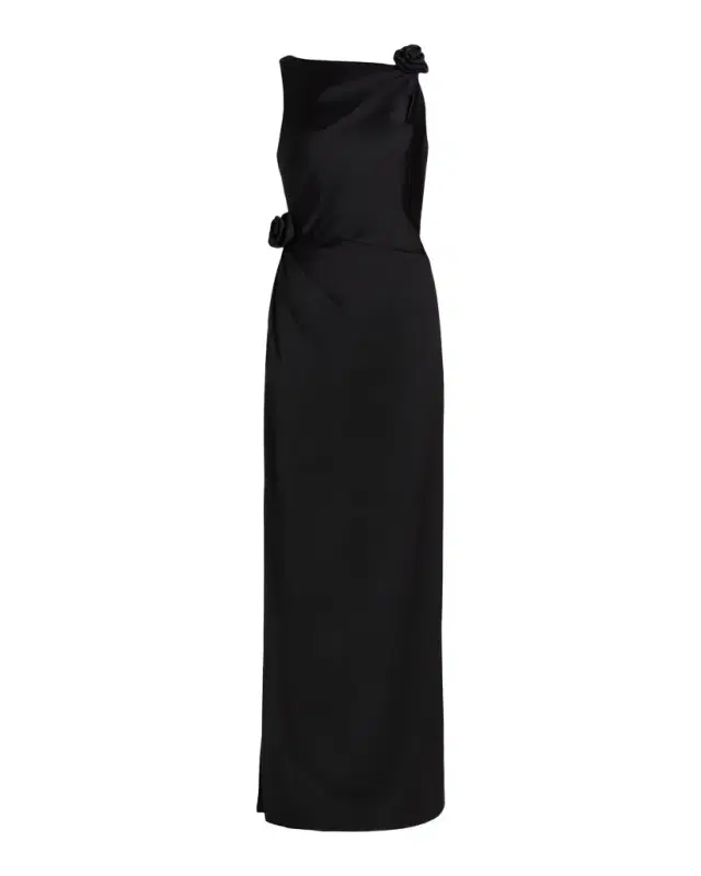 Rosette Draped Column Gown
